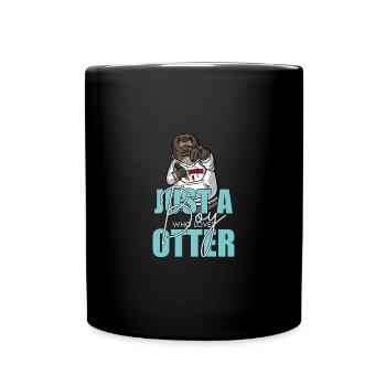 Drôle de loutre mignon animal loutre de mer amusant Liebh - Mug uni - noir - Devant