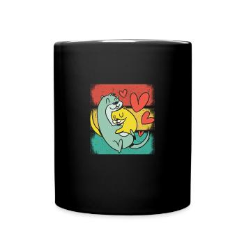 Drôle de loutre mignon animal loutre de mer amusant Liebh - Mug uni - noir - Devant