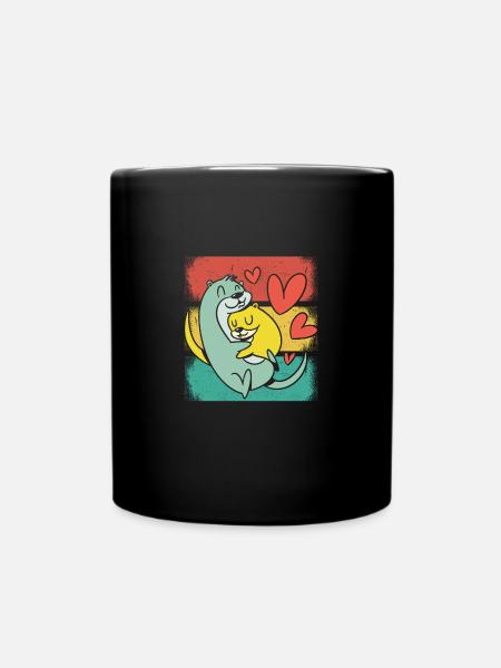 Lustiger Otter Niedliches Tier Seeotter Spaß Liebh - Tasse einfarbig - Schwarz