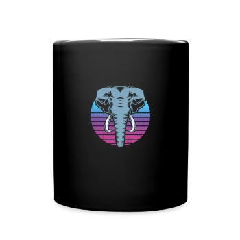 Lustiger Elefant Elefanten Zoo Tier Spaß Liebhaber - Tasse einfarbig - Schwarz - Vorne