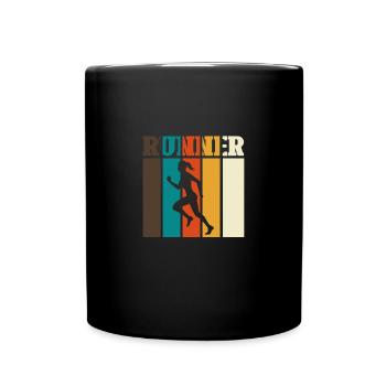 Lustiger Marathonläufer Laufen Sport Spaß Liebhabe - Tasse einfarbig - Schwarz - Vorne