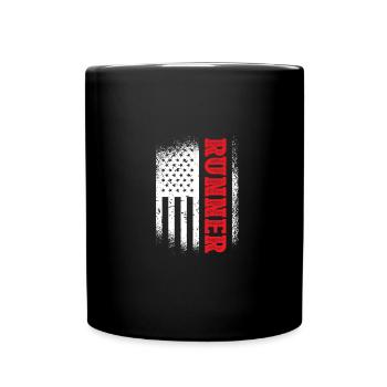 Lustiger Marathonläufer Laufen Sport Spaß Liebhabe - Tasse einfarbig - Schwarz - Vorne