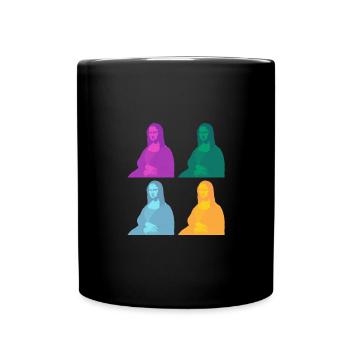 Mona Lisa Popart - Tasse einfarbig - Schwarz - Vorne