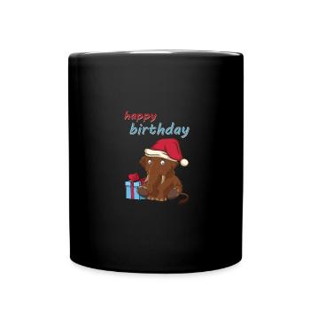 happy birthday Mammut kids Elephant Dino Prehistoric Times - Full Colour Mug - black - Front