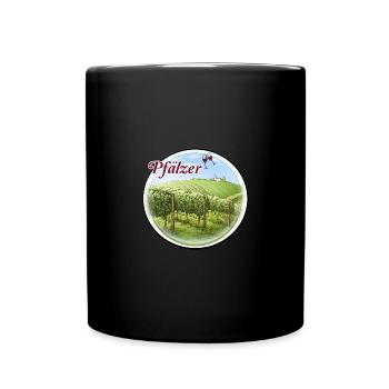 100% Pfälzer Pälzer Palz Pfalz Mundart Dialekt - Tasse einfarbig - Schwarz - Vorne