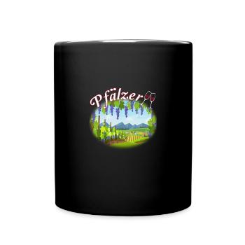 100% Pfälzer Pälzer Palz Pfalz Mundart Dialekt - Tasse einfarbig - Schwarz - Vorne