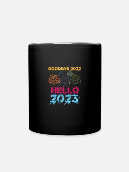 Happy New Year 2023 New Year's Eve Christmas - Full Colour Mug - black