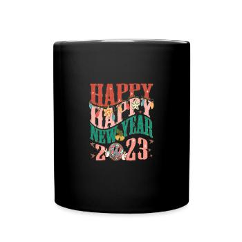 Happy New Year 2023 New Year's Eve Christmas - Full Colour Mug - black - Front
