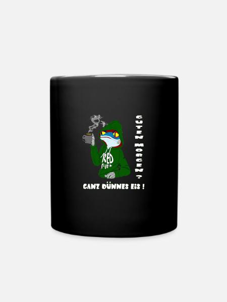 Ganz Dünnes Eis Morgenmuffel Frosch Kaffee - Tasse einfarbig - Schwarz