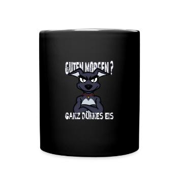 Ganz Dünnes Eis Morgenmuffel Hund Kaffee - Tasse einfarbig - Schwarz - Vorne