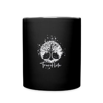 tree of life,lebensbaum,baum,weiß,malerei - Tasse einfarbig - Schwarz - Vorne