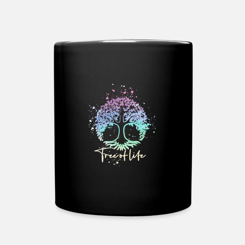 ,arbre de vie,arbre,arbre de vie,pastel - Mug uni - noir