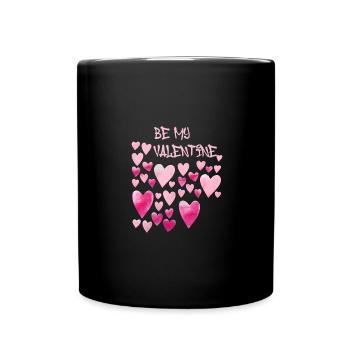love,love,cloud,hearts,heart,valentine - Full Colour Mug - black - Front