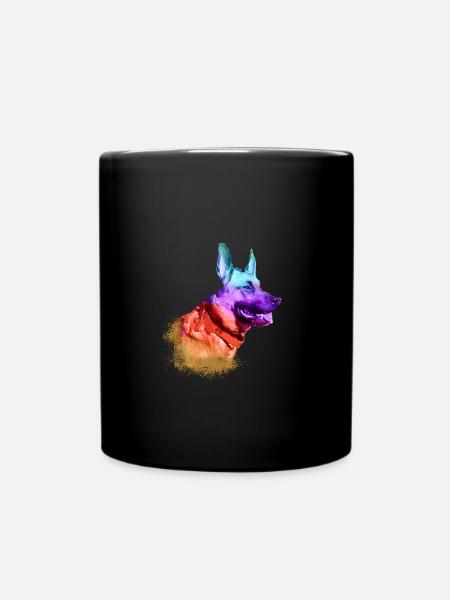 Malinois,Berger Allemand,Chien,Graffiti - Mug uni - noir