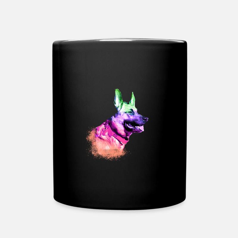 Malinois,Berger Allemand,Chien,Graffiti - Mug uni - noir