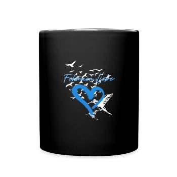 Fehmarn,möwen,anker,vogelschwarm - Tasse einfarbig - Schwarz - Vorne