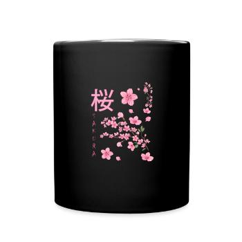 Sakura,Fleur de cerisier,Japon,Fleurs,Cerisier - Mug uni - noir - Devant