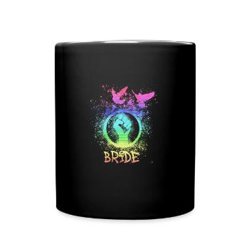 bride,braut,LGBT,regenbogen,pride,gay pride,tauben - Tasse einfarbig - Schwarz - Vorne