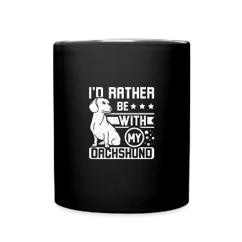Je la noterais avec mon teckel - Mug uni - noir - Devant