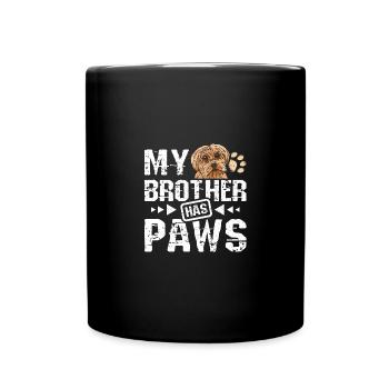 My brother has paws yorkie - Full Colour Mug - black - Front