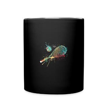 Splash art Squash sports for squash racket - Full Colour Mug - black - Front