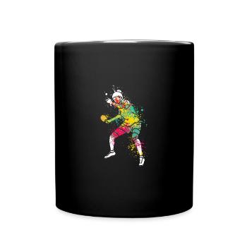 Splash Art Joueur de tennis de table - Mug uni - noir - Devant