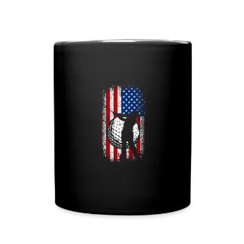 Usa Flag 4th of july golf design for golfers - Tasse einfarbig - Schwarz - Vorne