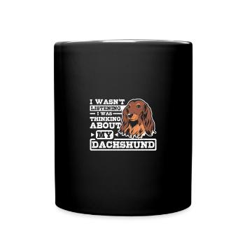 Je pensais à mon teckel - Mug uni - noir - Devant