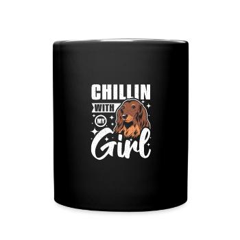 Chillin avec ma fille teckel - Mug uni - noir - Devant