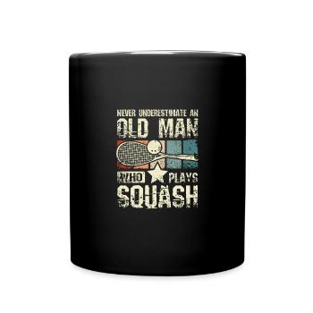 Never underestimate an old man who plays squash - Full Colour Mug - black - Front