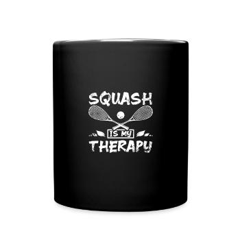 Squash is my therapy - Full Colour Mug - black - Front