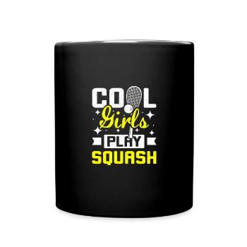 Cool girls play Squash Game - Full Colour Mug - black - Front