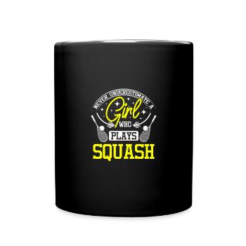 Never underestimate a girl who plays Squash Game - Full Colour Mug - black - Front