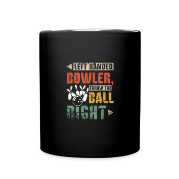 left handed bowler throw the ball right - Full Colour Mug - black - Front