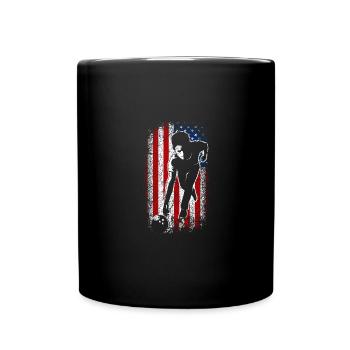 4th of july Usa Proud American Flag Bowling - Tasse einfarbig - Schwarz - Vorne
