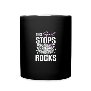 Cette fille s’arrête pour chasser les fossiles de roches - Mug uni - noir - Devant