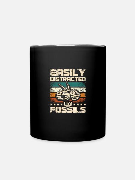 Paleontologist easily distracted by fossils - Tasse einfarbig - Schwarz