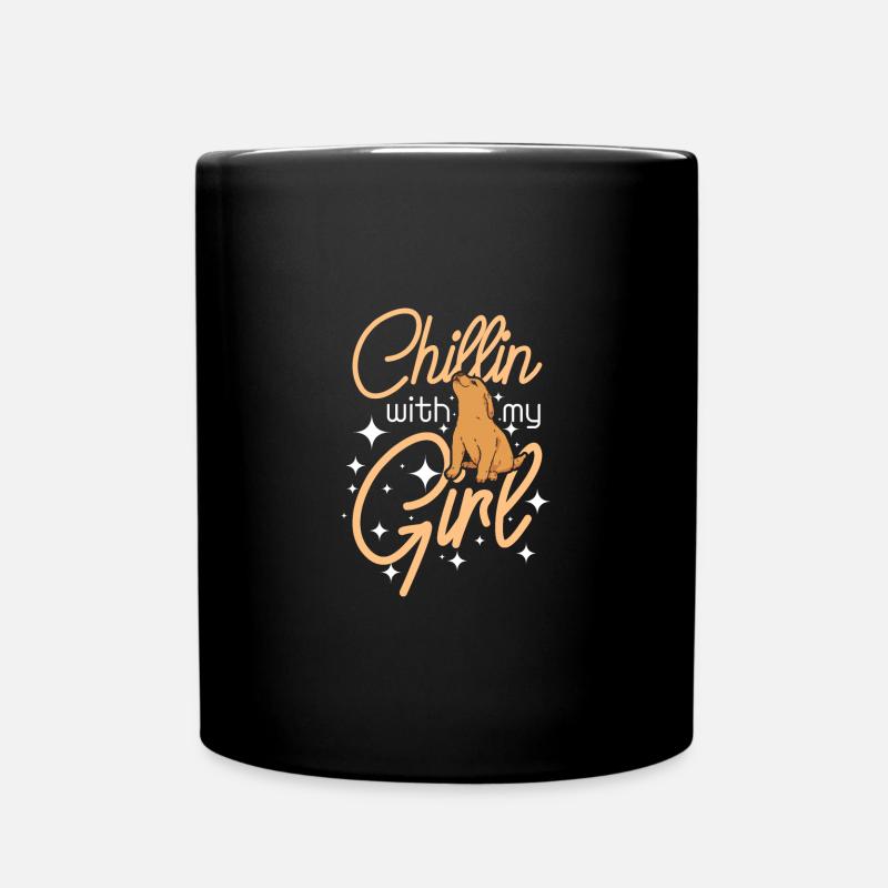 Chillin avec ma fille golden retriever - Mug uni - noir