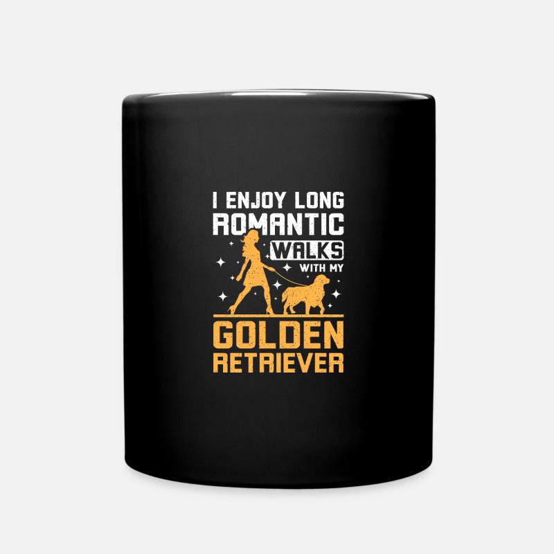 De longues promenades romantiques avec mon Golden Retriever - Mug uni - noir