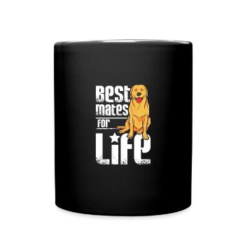 Best mates for life, Golden Retriever - Full Colour Mug - black - Front
