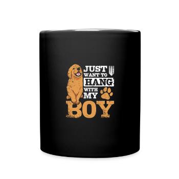 Just want to hang with my Golden Retriever boy - Tasse einfarbig - Schwarz - Vorne