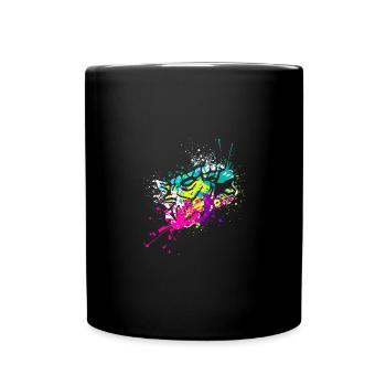 Splash art Dinosaur Ankylosaurus head - Tasse einfarbig - Schwarz - Vorne