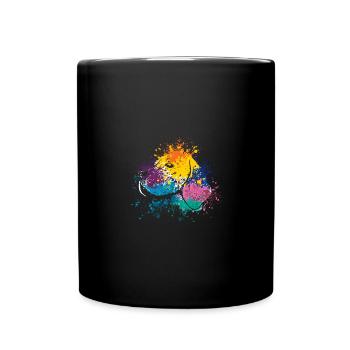 Colorful Splash Art Dog Lover Beagle Head - Mug uni - noir - Devant