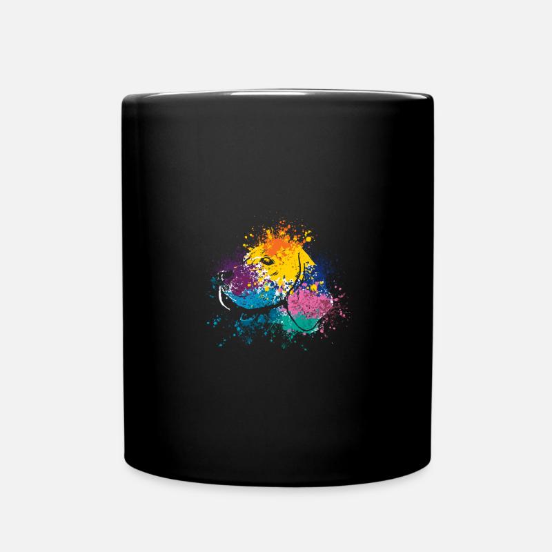 Colorful Splash Art Dog Lover Beagle Head - Mug uni - noir