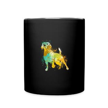 Colorful Splash Art Dog Lover Beagle - Mug uni - noir - Devant