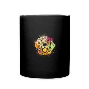 colorful splash art dog lover Golden Retriever - Tasse einfarbig - Schwarz - Vorne
