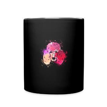 colorful splash art dog lover Poodle - Tasse einfarbig - Schwarz - Vorne