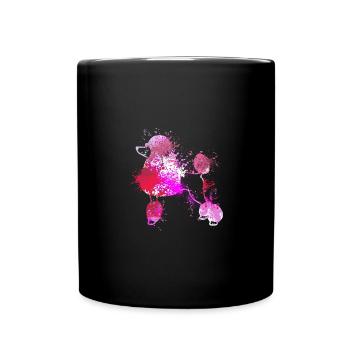 colorful splash art dog lover Poodle - Tasse einfarbig - Schwarz - Vorne