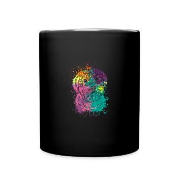 Colorful Splash Art Dog Lover Yorkie - Full Colour Mug - black - Front