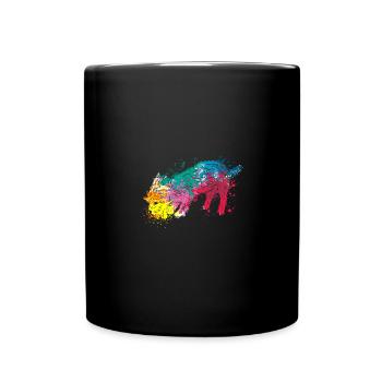 Colorful Splash Art Dog Lover Yorkie - Full Colour Mug - black - Front